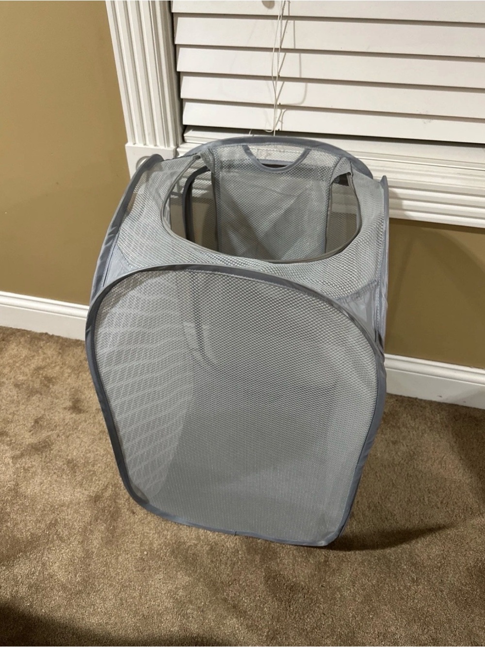 Collapsible Mesh Laundry Hamper - Light Gray